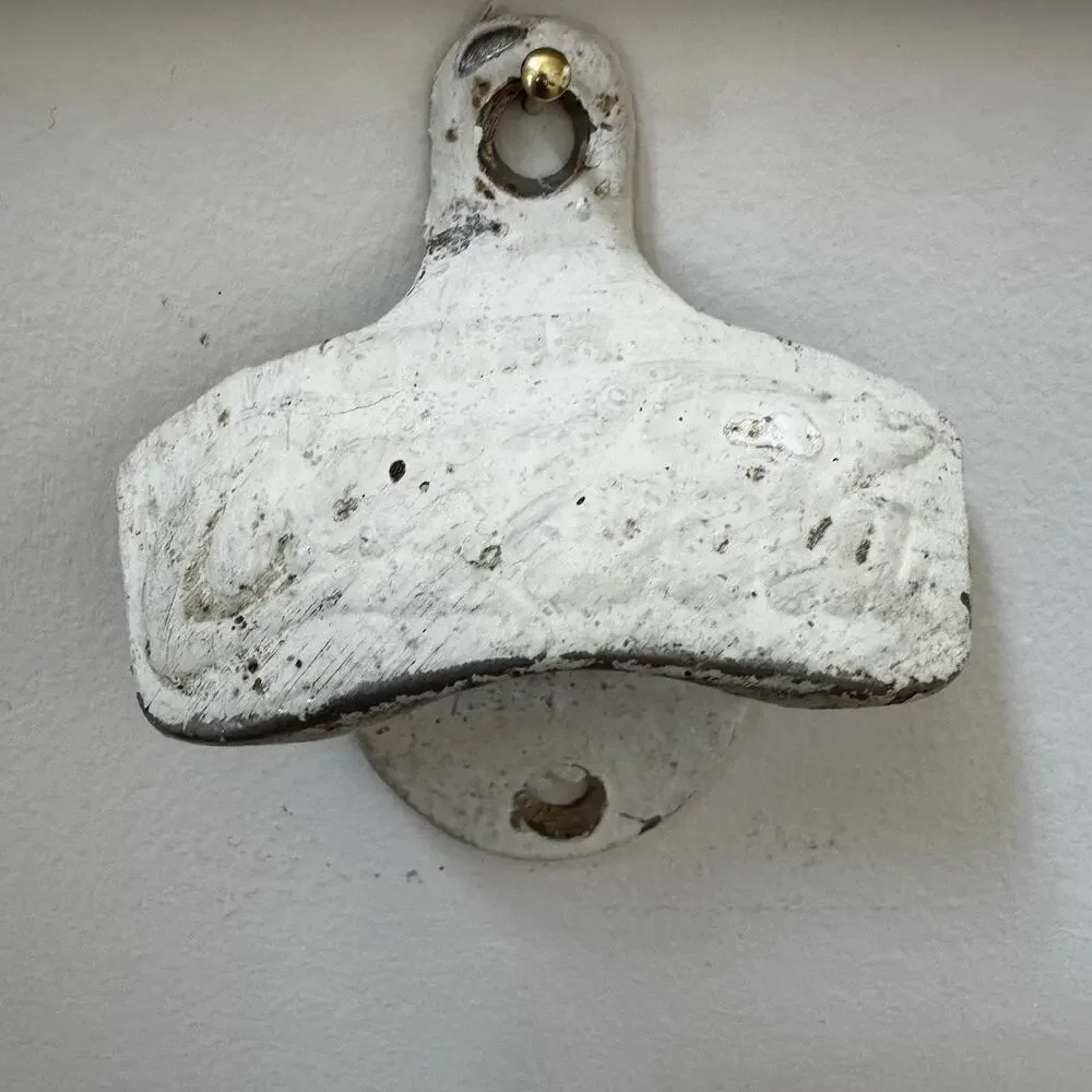 VTG Drink Coca Cola Wall Mount Bottle Opened #21 Made In USA Painted White Retro